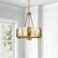 Lustre cylindrique unique et remarquable à 6 lumières de style bougie avec accents en fer forgé