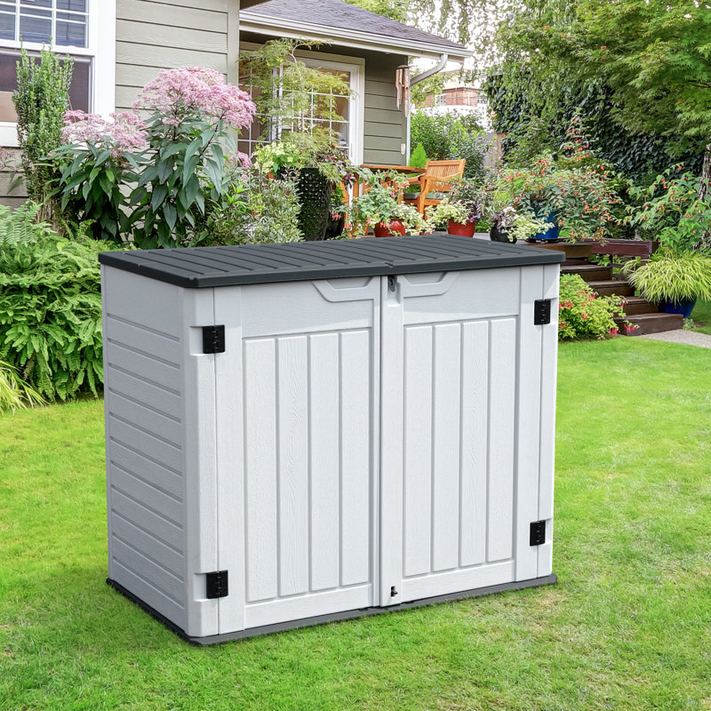 51‘’W X 29‘’D  Outdoor Horizontal  Lockable Waterproof Storage Sheds, White