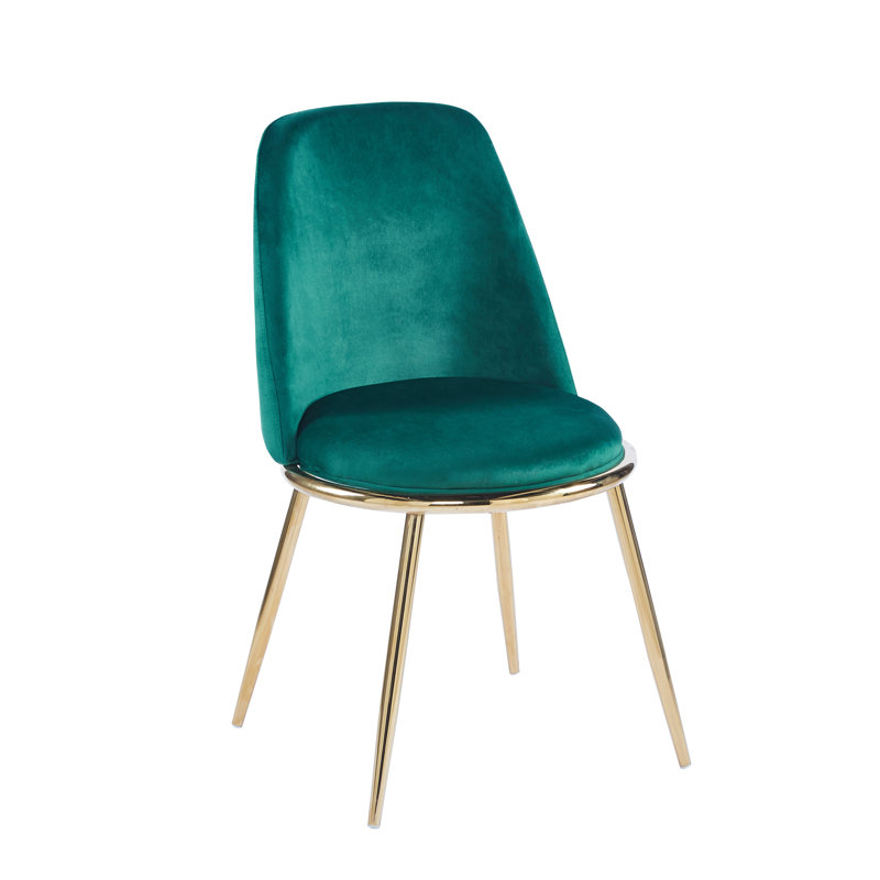 46cm H Velvet Upholstered Side Chair, Green
