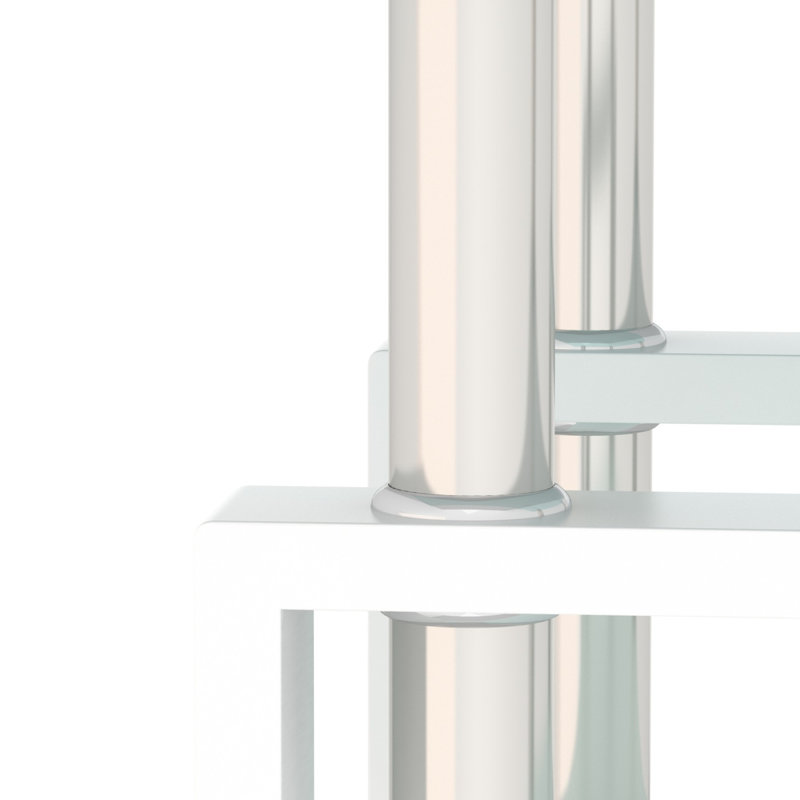 Modern White and Transparent Glass Square End Table Set