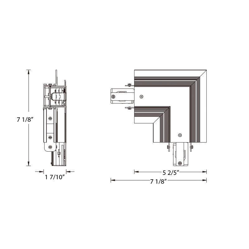 Recessed L Connector, White