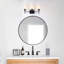 Miroir à 3 lumières avec miroir à intensité variable en fer noir