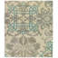 Brocade Floral Area Rug in Green/Gray/White-40706143