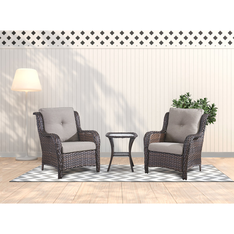 Carolina 2 - Person Patio Conversation Set with Cushions, Gray