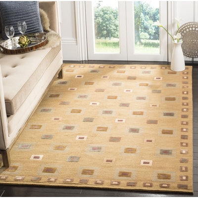 Tibetan Hand Knotted Wool Pile Geometric Rug
