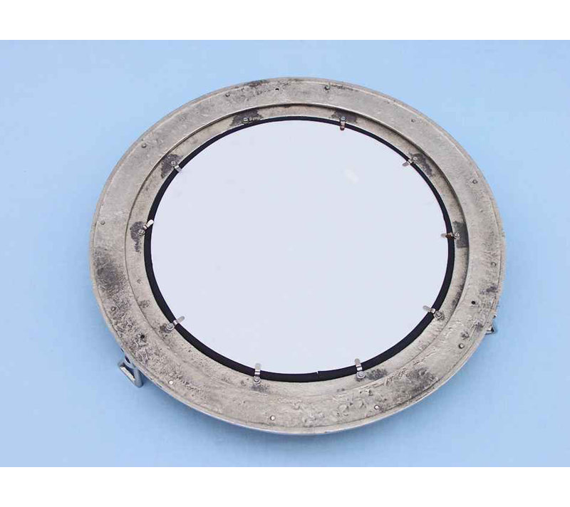 Metal Round Wall Mirror, 24" H x 24" W, Chrome
