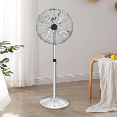 Adjustable-Height 53 In. Heavy Duty Metal Stand Pedestal Fan, 3 Settings Spds, Low Noise, High-Velocity Quality Durable
