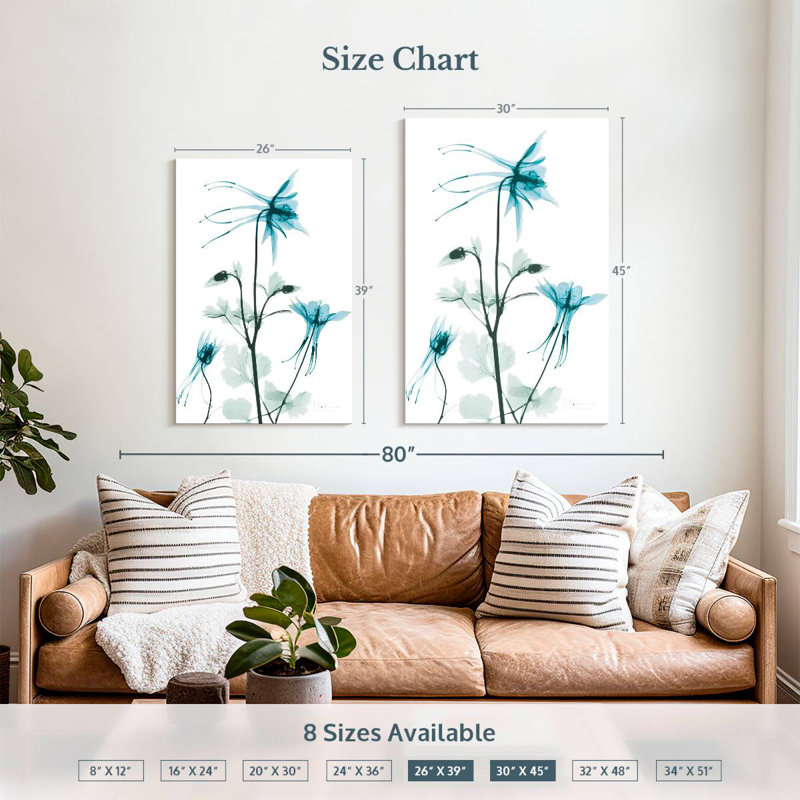 Harnek Aqua Columbine, 39" H x 26" W