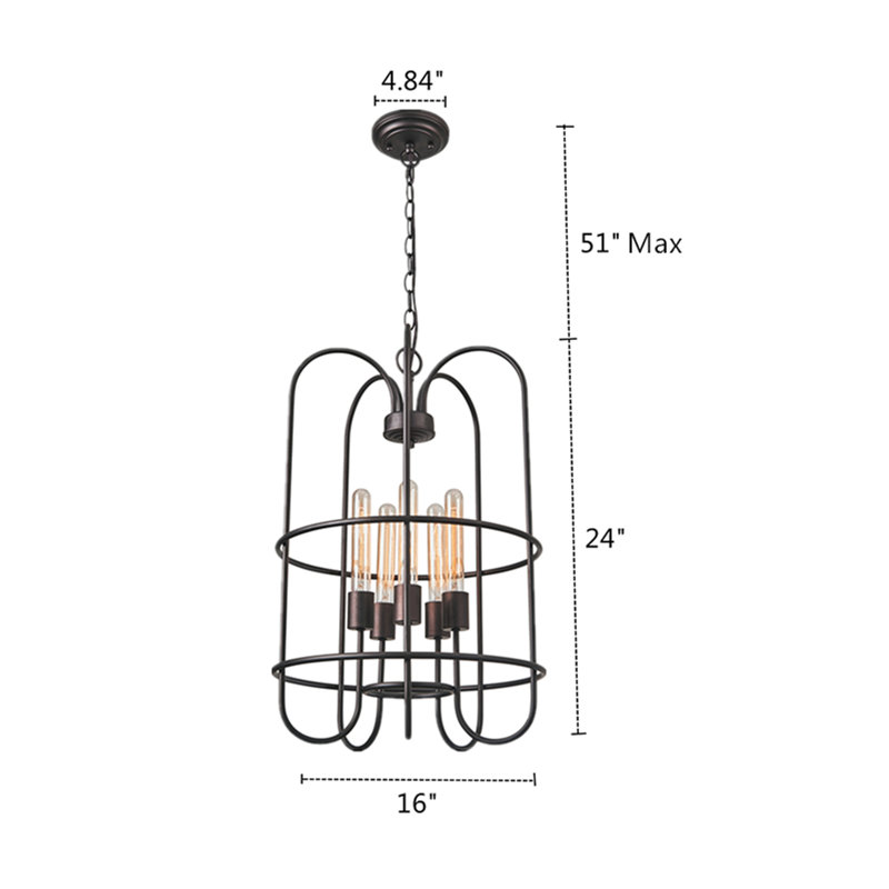 Lustre géométrique à 5 lumières Hinckley