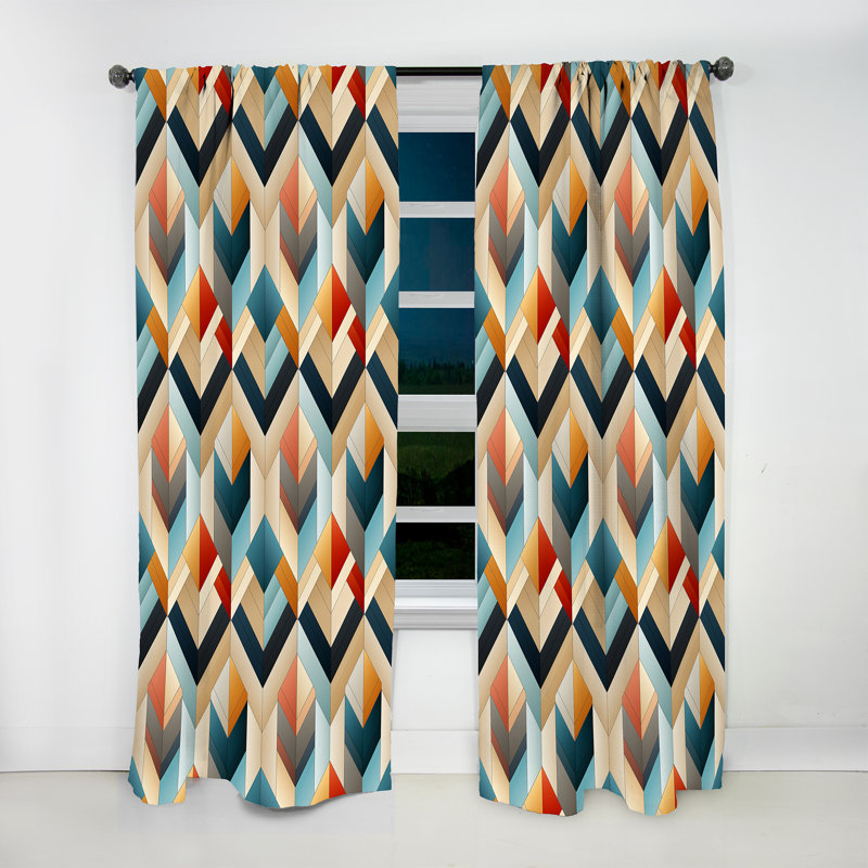 Motif à chevrons Urban Geometric - Rideau à chevrons - Rideau à chevrons obscurcissant - 1 panneau, L 52 po x L 84 po