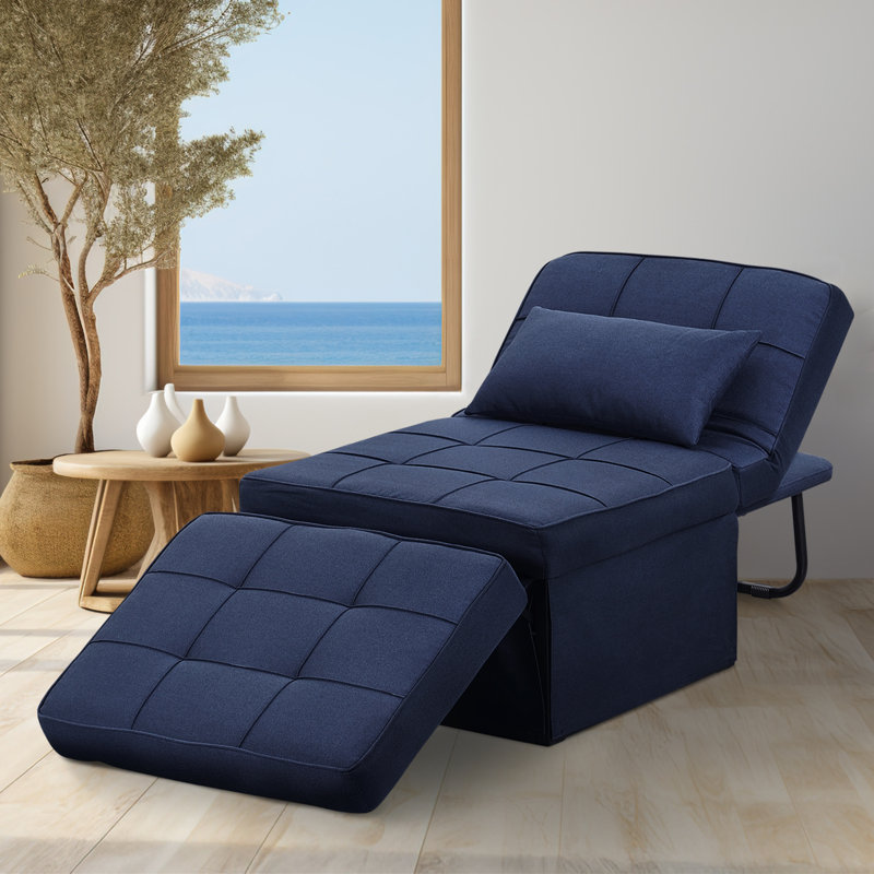 Sans accoudoirs 28,15 po Milmont, Mélange de lin bleu marine