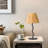 Metal Table Lamp Set with Natural Raffia Shade (LED Bulb Included)