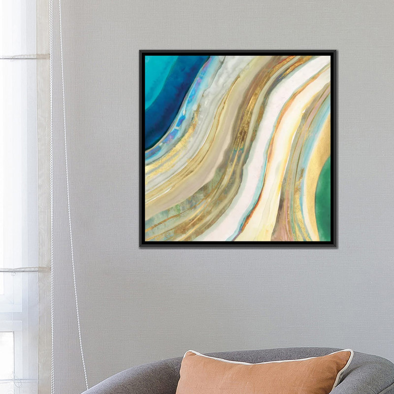" Agate I " by PI Galerie, 18" H x 18" W x 1.5" D, Black Framed Canvas, No Mat