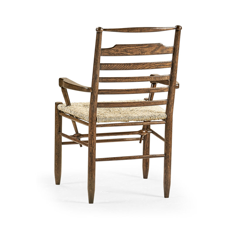 Chaise avec accoudoirs en chêne Sherwood, Chêne foncé
