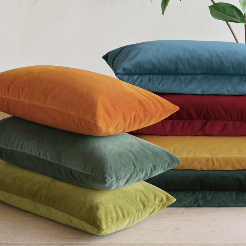 Uma Velvet Lumbar Pillow Cover & Insert, Mustard