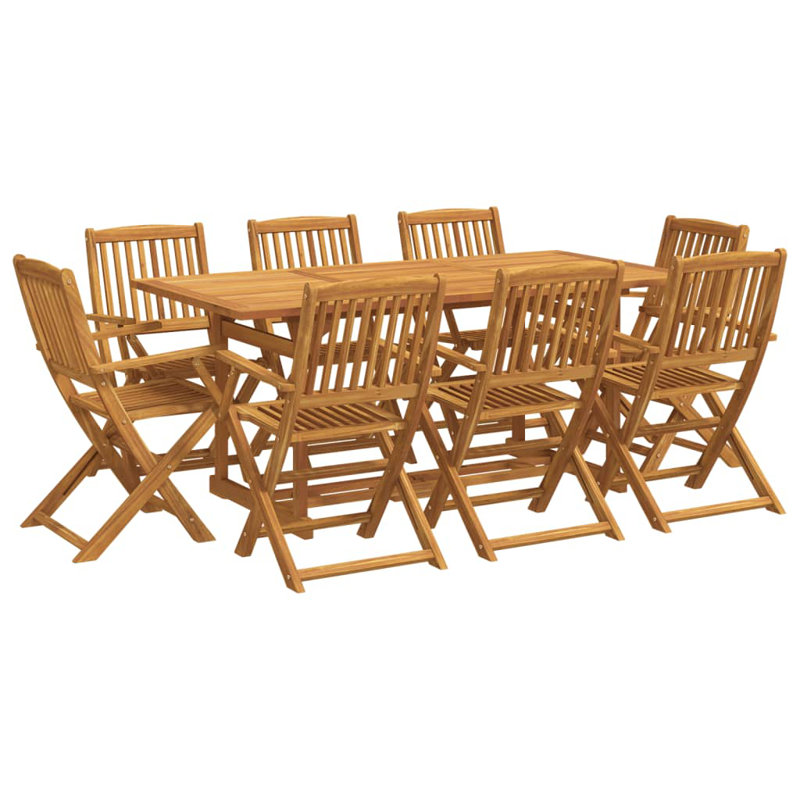 8 - Person Solid Wood Patio Dining Set Rectangular Table