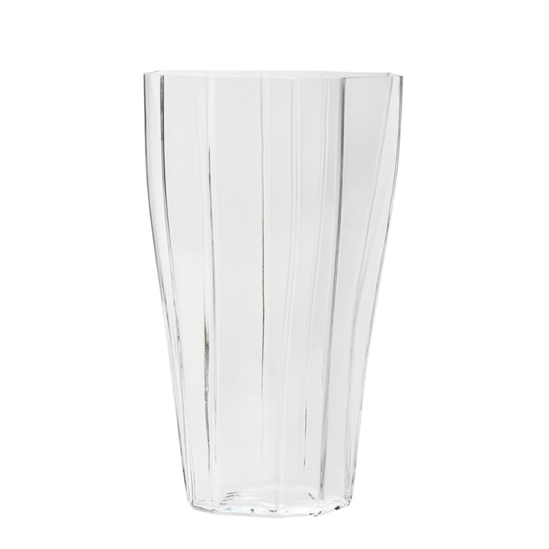 Reed Handmade Glass Table Vase, 19.7" H x 11.6" W x 11.6" D, Clear