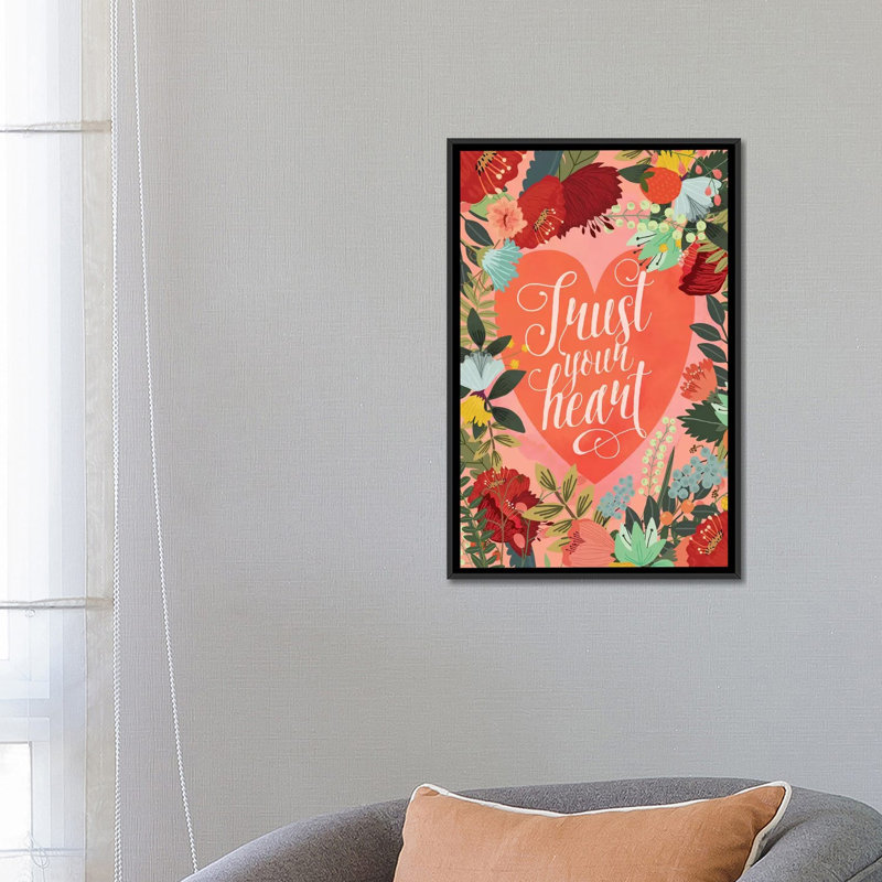 «Trust Your Heart» par Mia Charro - Estampe numérique sur toile tendue avec châssis, H 48 po x l 32 po x P 1,5 po