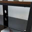 Meuble télé avec rangement en bois et verre trempé noir-745106450