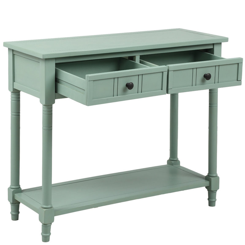 Acacia Mangium Frame Console Table, Retro Blue