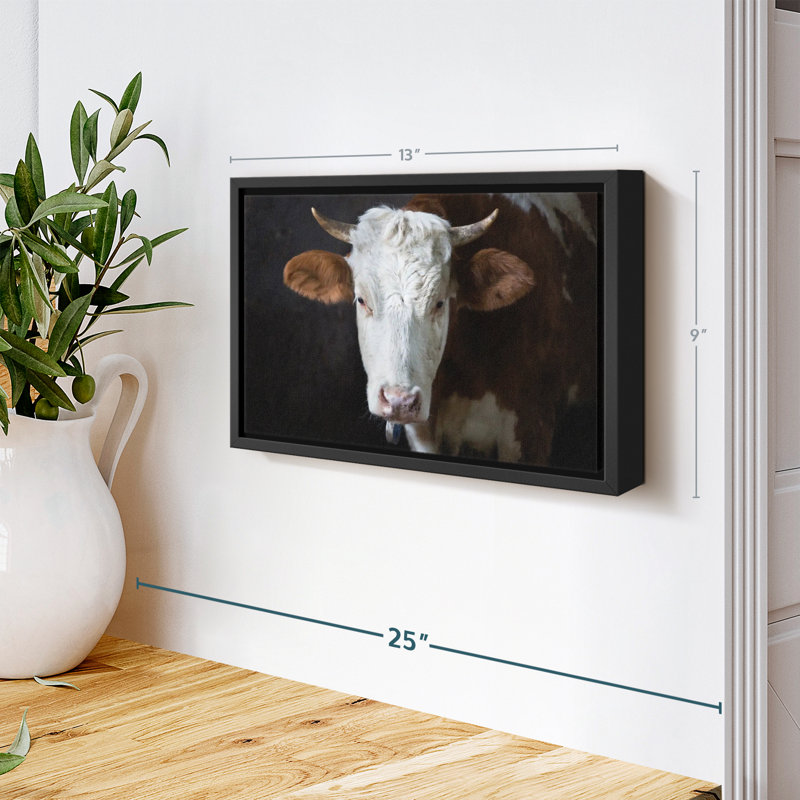 Animal «Serious Cow Face Canvas Print», H 9 po x l 13 po