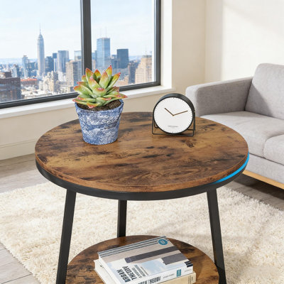 Round wooden Jaylene with open storage