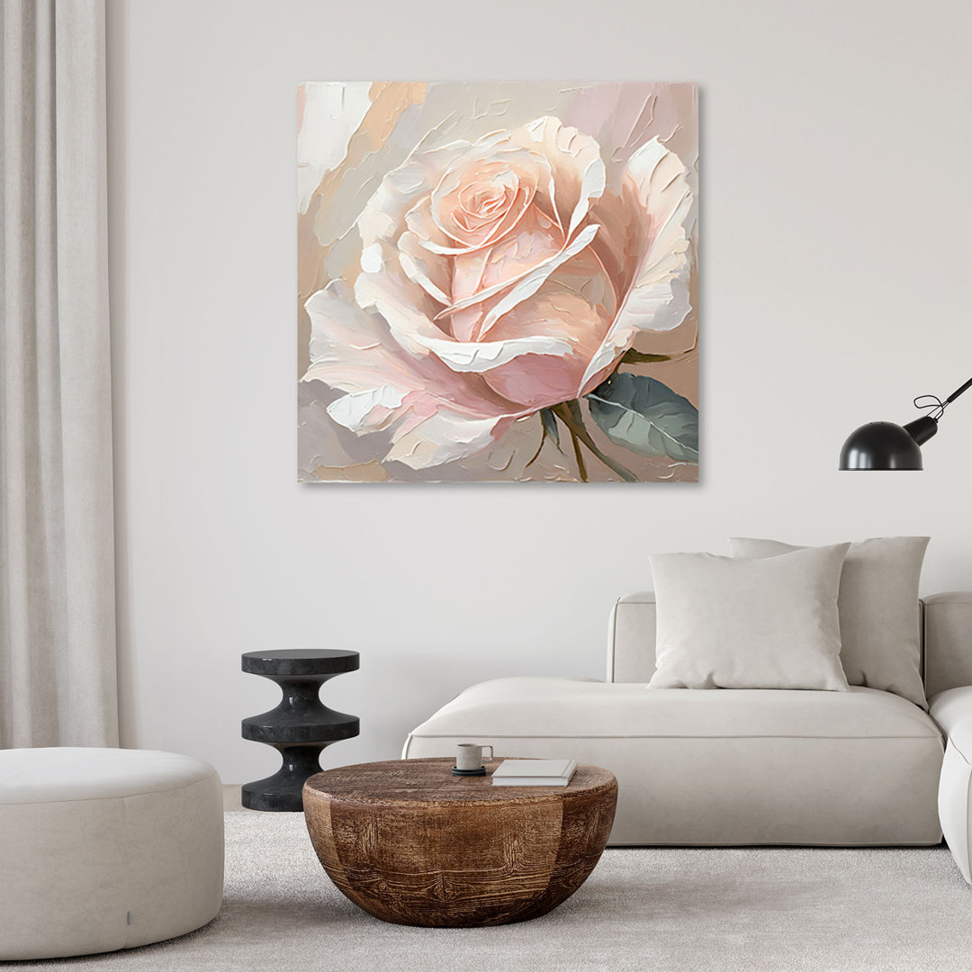 Leinwanddruck, Gemalte Rose auf Leinwand - Wrapped Canvas Print