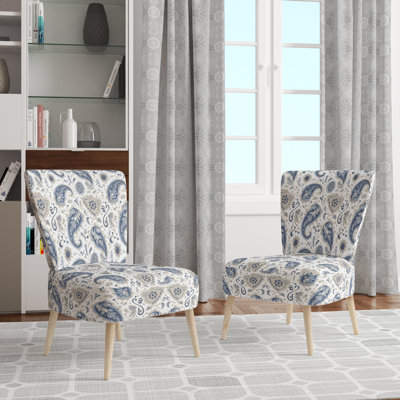 Chaise d'appoint French Country - Chaise d'appoint bleu Paisley Dreams