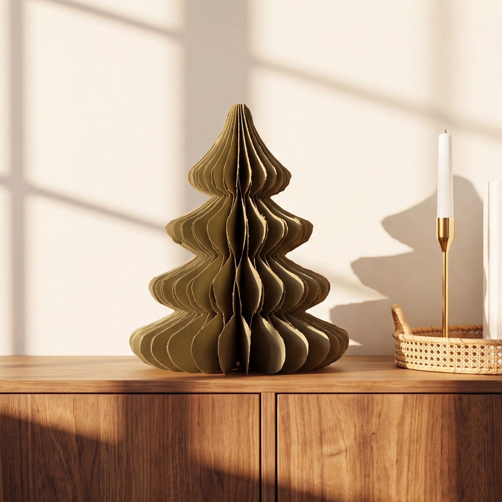 Handmade Paper Honeycomb Tabletop Tree, 14" H x 12" W
