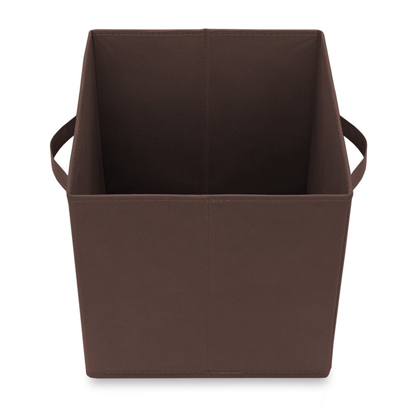 Collapsible Fabric Cubes, 11" Storage Bins (Set of 12), Brown
