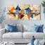 «Geometric Cityscape», reproduction d'art sur toile abstraite (ensemble de 3)-753424401