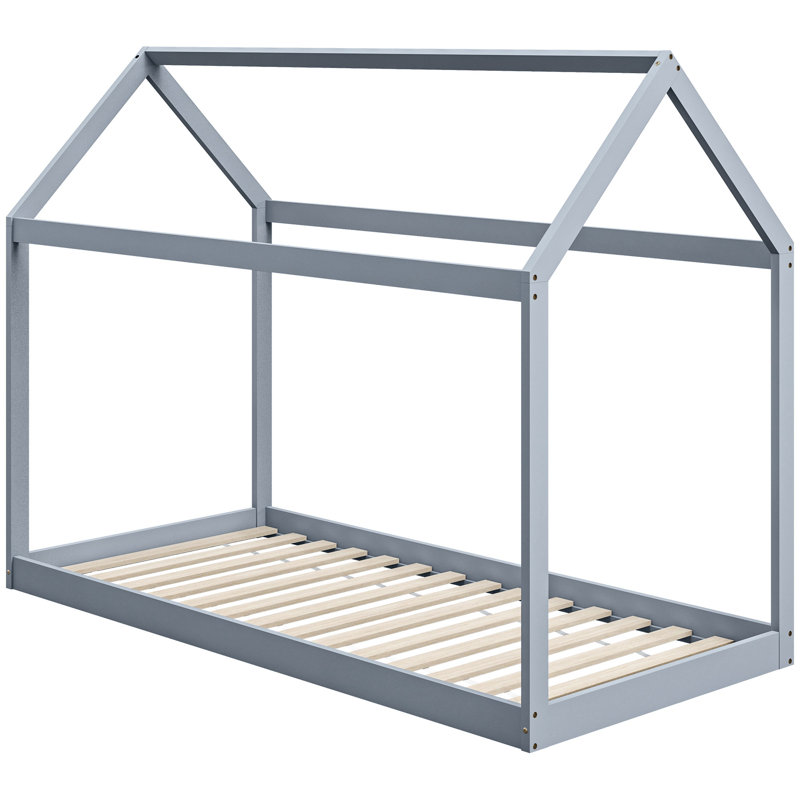 Malton Wooden Single Bed Frame with Tree House Style, Grey