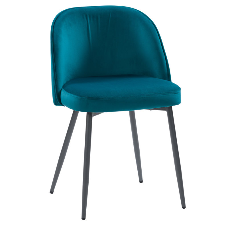 Chaise d'appoint en velours Steller, Sarcelle