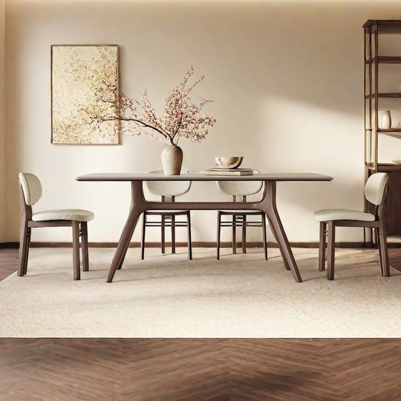 Modern simple rectangular family dining table sets, 29.53"H x 59.06"L x 31.5"W