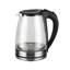 Bouilloire électrique en verre de 1,8 l, parfaite pour le café / thé / boissons chaudes, fiche standard américaine, voyant d'ébullition à DEL bleue, plaque chauffante 304, protection contre la surchauffe