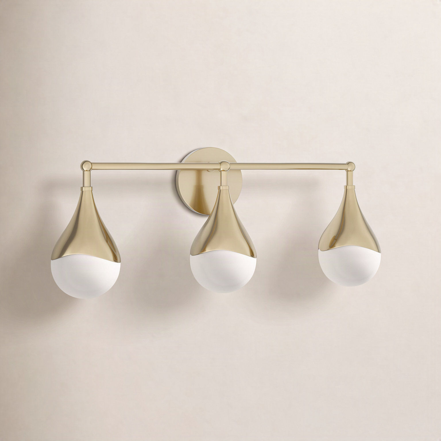 Algiers 3 Light Dimmable Vanity Light, Aged Brass