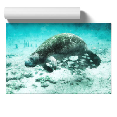 Manatee Painting - Frameless Print