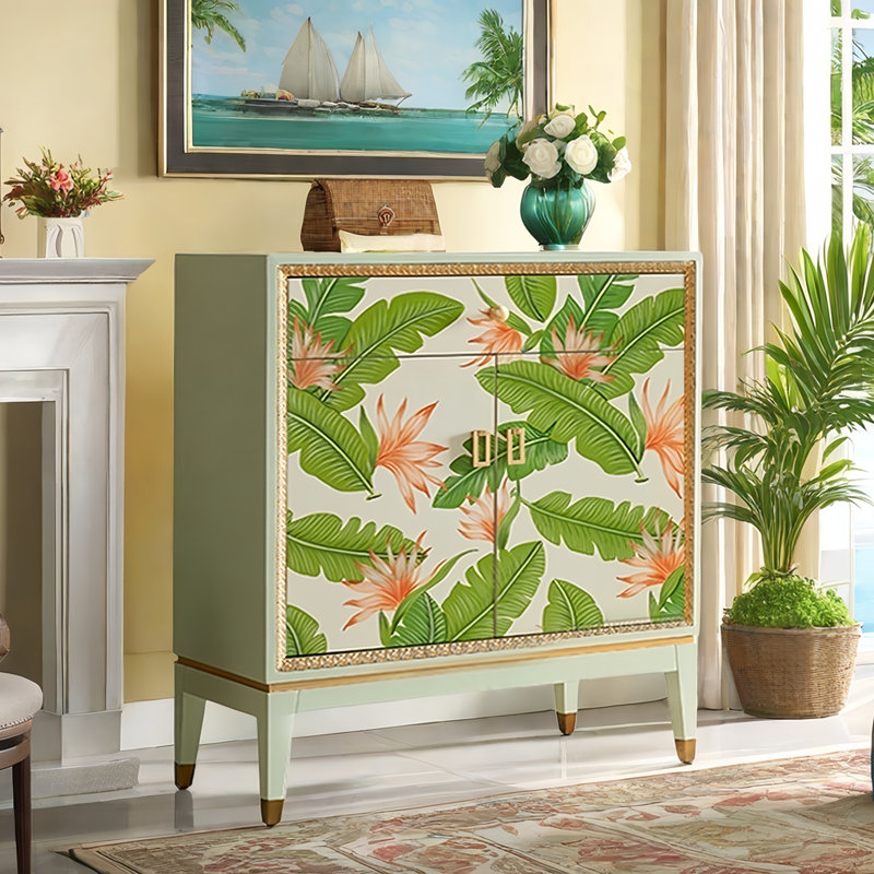 Modern Hand-Painted Accent Cabinet