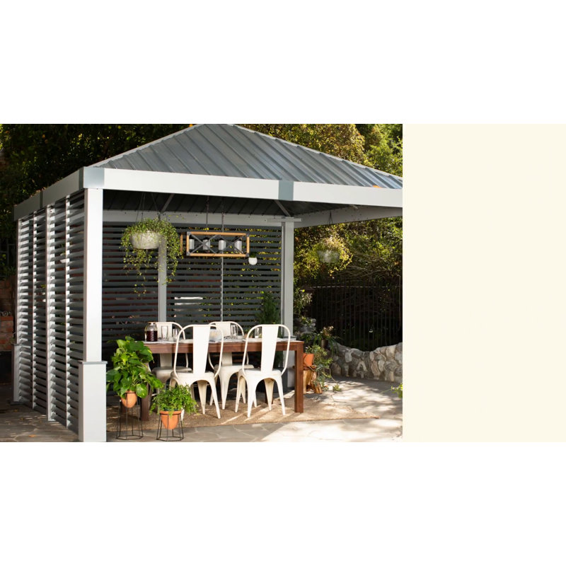 Brown Polyester Outdoor Gazebo Curtains Set
