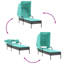Chaises longues Hokku Designs 2 pièces avec auvents et table en rotin brun-1784439132