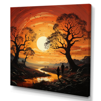 " Countryside Sunset Silhouettes An II "