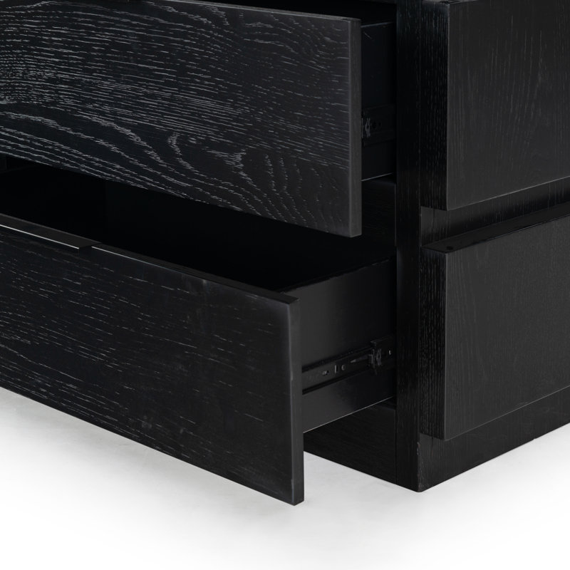 Titus 6 Drawer Stacked Dresser, Black