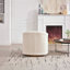 Fauteuil demi-tonneau en forme de citrouille pivotant à 360 ° - Base en bois massif-1354580766