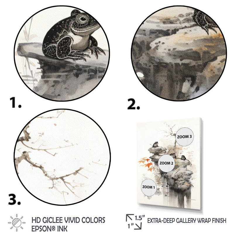 «N art Asian Frog Toads II», impression sur toile encadrée, H 32 po x l 24 po x P 1 po, Toile tendue