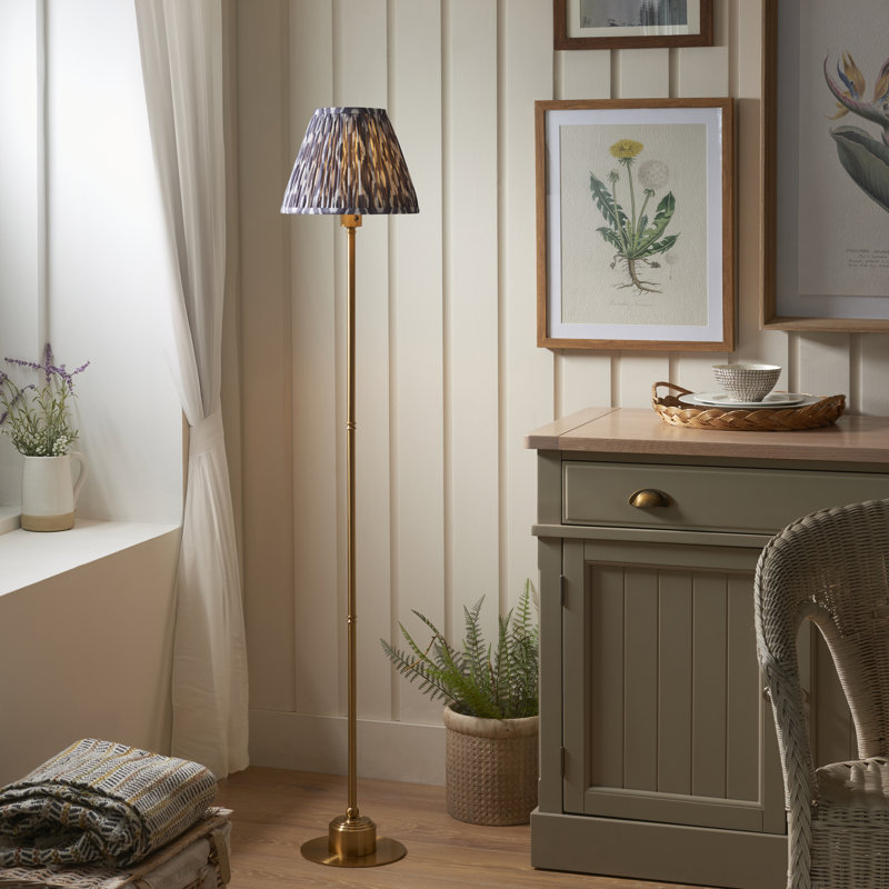 Burley Rechargeable and Ikat 25cm marlin shade Floor Lamp, Grey