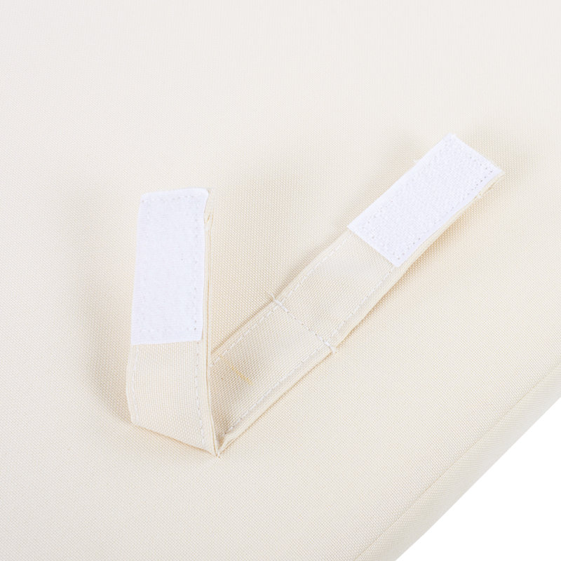 Chaise de salle à manger d'extérieur en bois d'acacia Cieanna, Crème, crème