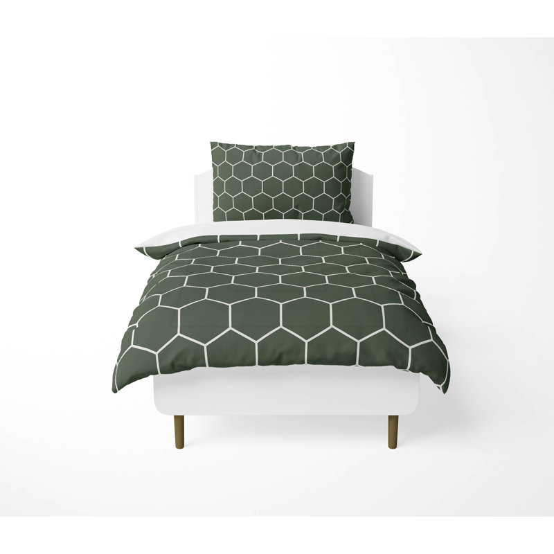 Comb Decorative Lightweight Comforter Set, Green