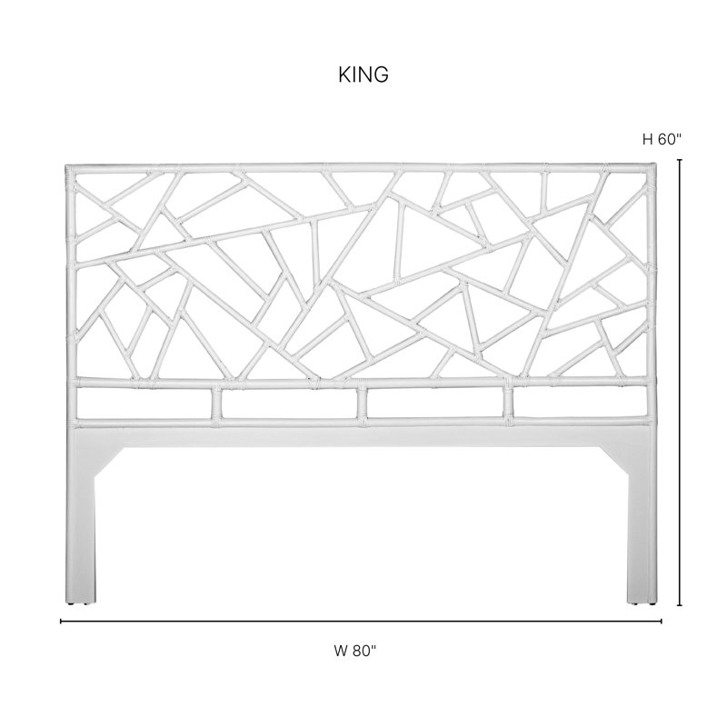 Tiffany Wicker/Rattan Open-Frame Headboard, Black, King