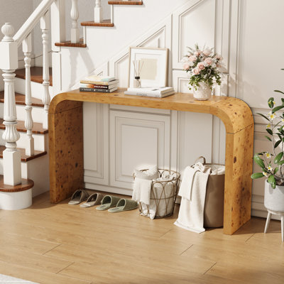Flavil 12'' W Solid Wood Console Table with Sled Base