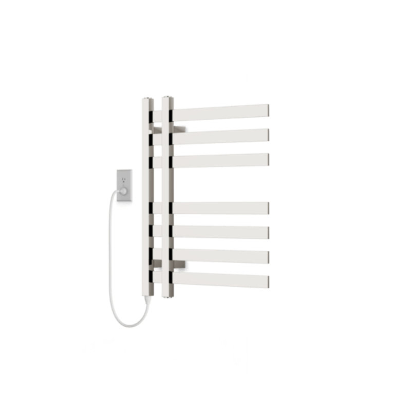 Lioni Wall Mount Electric Towel Warmer, 27" H x 19.5" W x 5.19" D, Polished Nickel